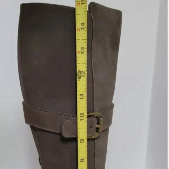 Anthropologie Fortress Inca Handmade Delray Charcoal Nubuck  Riding Boots Sz 9 - Picture 2 of 8